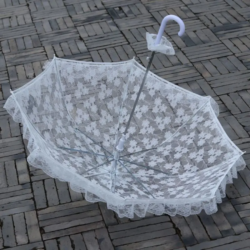 Свадебные аксессуары в западном стиле белый кружевной свадебный зонтик невесты