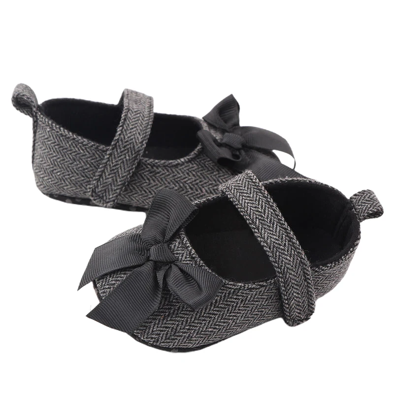Туфли Emmababy для маленьких девочек с бантом Нескользящие мягкой подошвой 3 цвета на