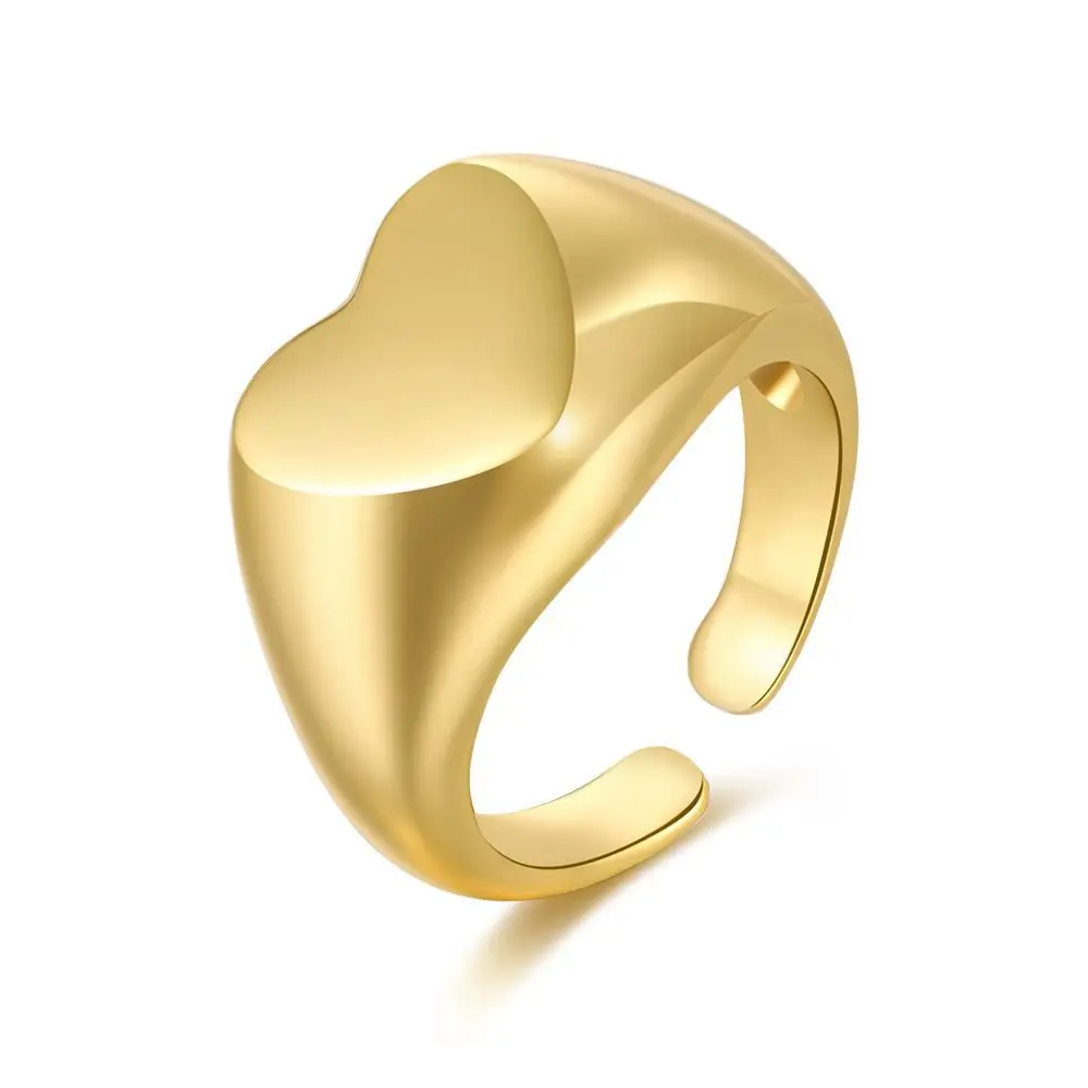 

Surflove Glossy Love Ring Gold-Plated Peach Heart Ring Party Gift Fashion Golden Ring Party Jewelry 2021