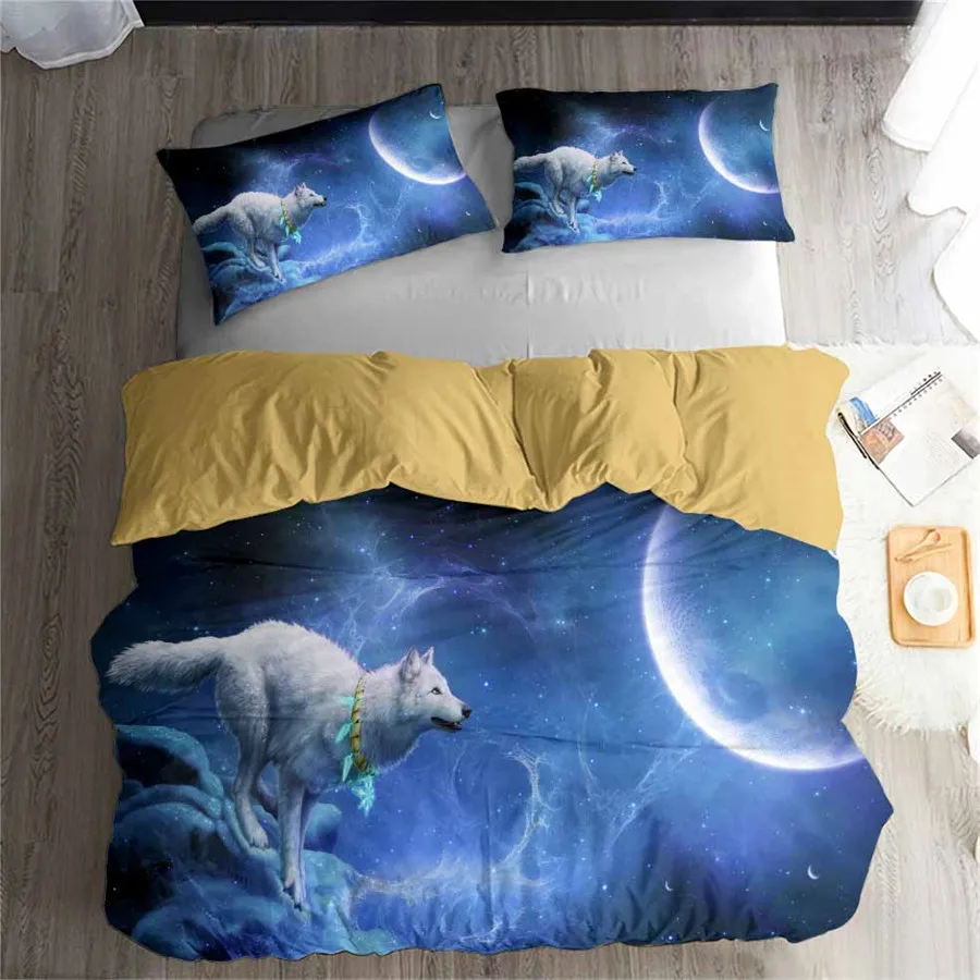 3d комплект постельного белья HELENGILI пододеяльник с принтом волка Реалистичного