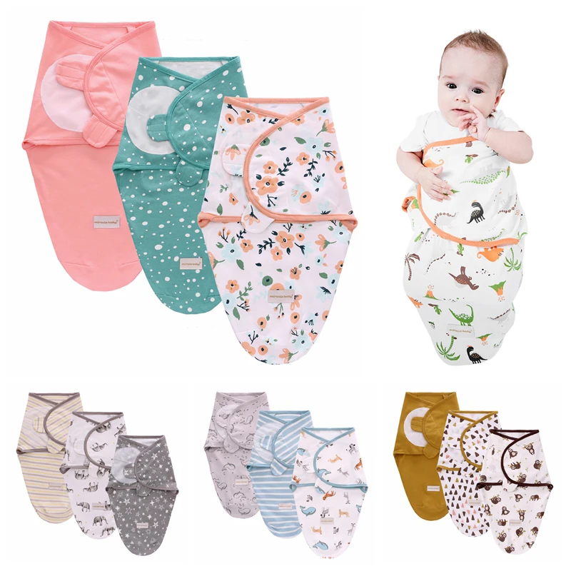 

Newborn Baby Swaddle Wrap Sleeping Bag 100% Cotton Soft Infant Receiving Blanket Sleepwear Sleepsack 0-6 Months Bedding Set Gift