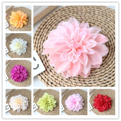 100pcs 15CM Silk Dahlia Flower Head Artificial Flowers  DIY Wedding Wall Background Decoration Bridal Bouquet Festival Supplier