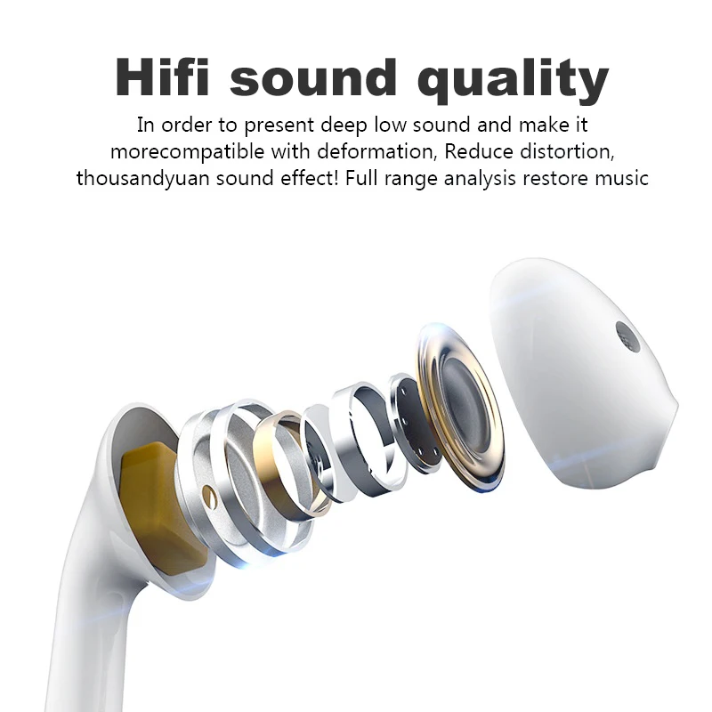 Earbuds TWS K6 Earphones with Wireless Charger Type-C HiFi 5.0 Bluetooth Headset 400MAH for Fitness Sports Gym | Электроника
