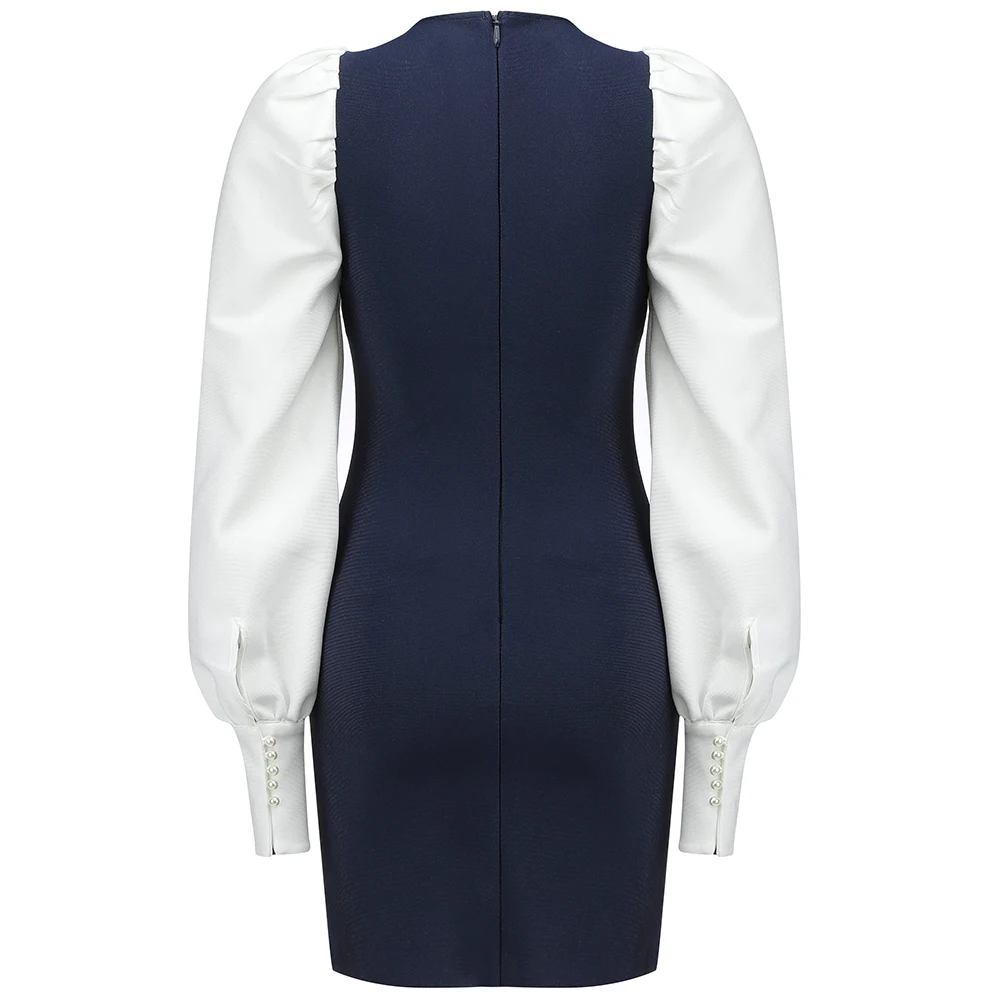 

Ocstrade Bandage Dress Elegant Lantern Sleeve Bandage Dress Bodycon 2021 Fashion Women Square Collar Night Club Party Dresses