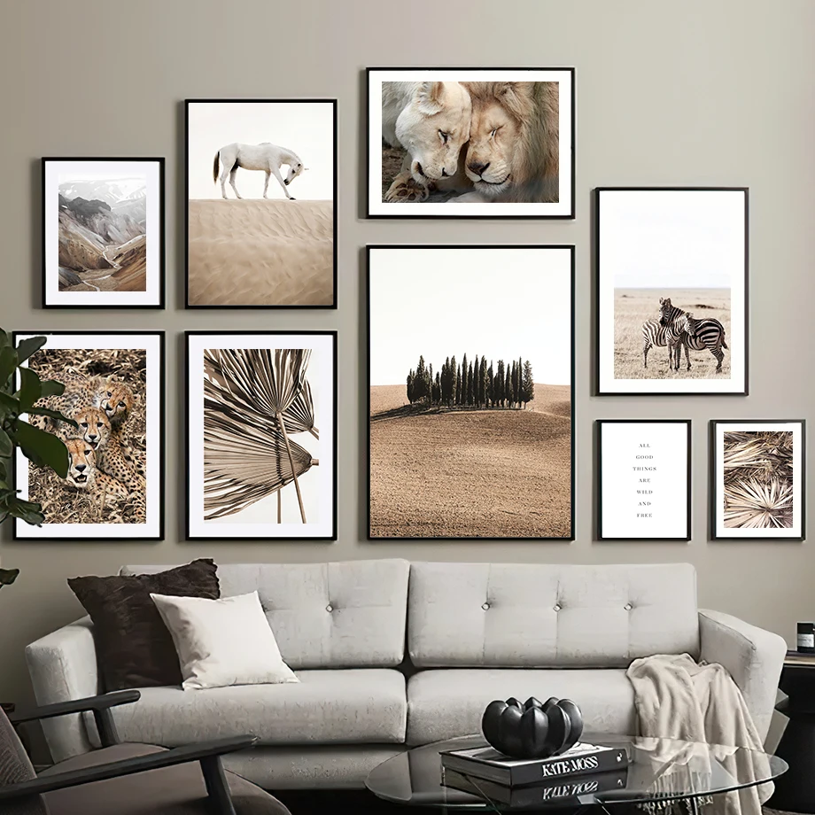 

Wild Grassland Deer Lion Camel Zebra Wall Art Canvas Painting Nordic Posters And Prints Wall Pictures For Living Room Decoration