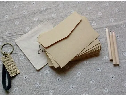 (10 Pieces/lot) 7*10cm Vintage Kraft Paper Envelopes Mini Greeting Card Membership | Канцтовары для офиса и дома