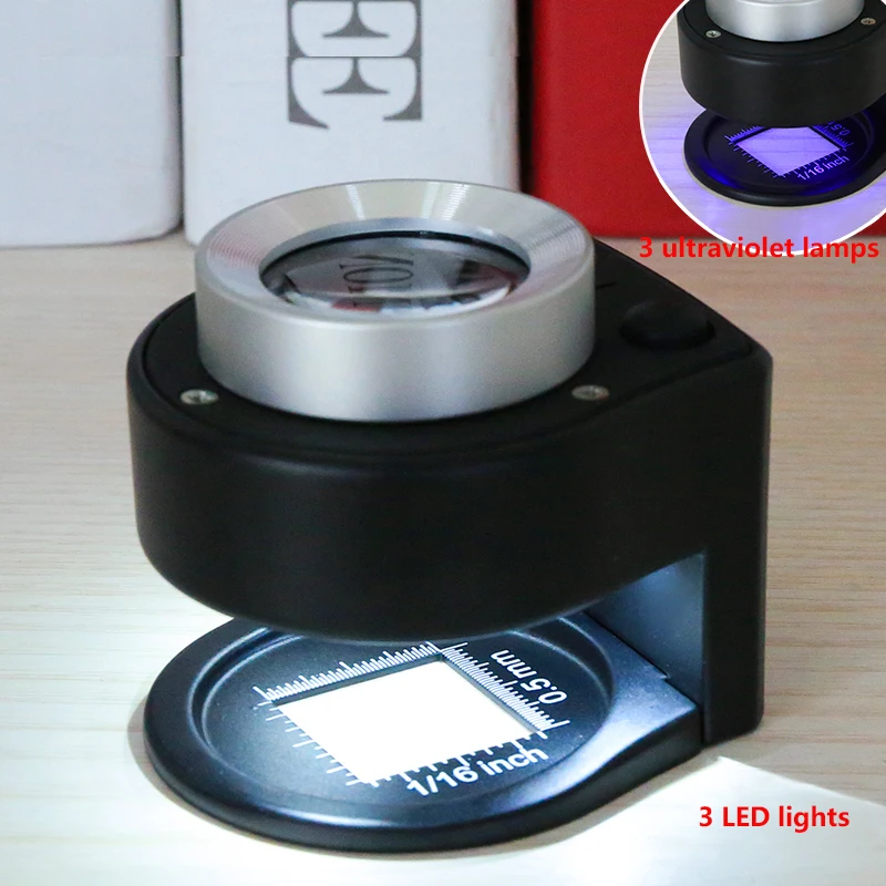 Горячая 30X Оптическое стекло объектив лупа полностью металлический тестер для