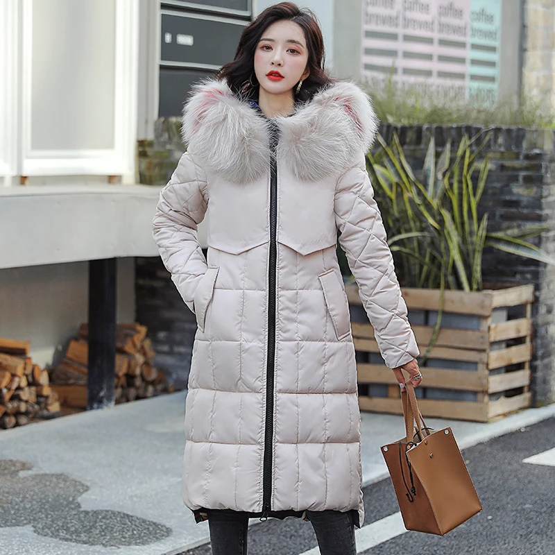 Fitaylor зимняя длинная куртка женская хлопковая стеганая теплая парка с большим