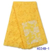 2022 high quality nigerian chiffon lace fabric new design african guipure lace fabric 5 yards for women dress 4024b