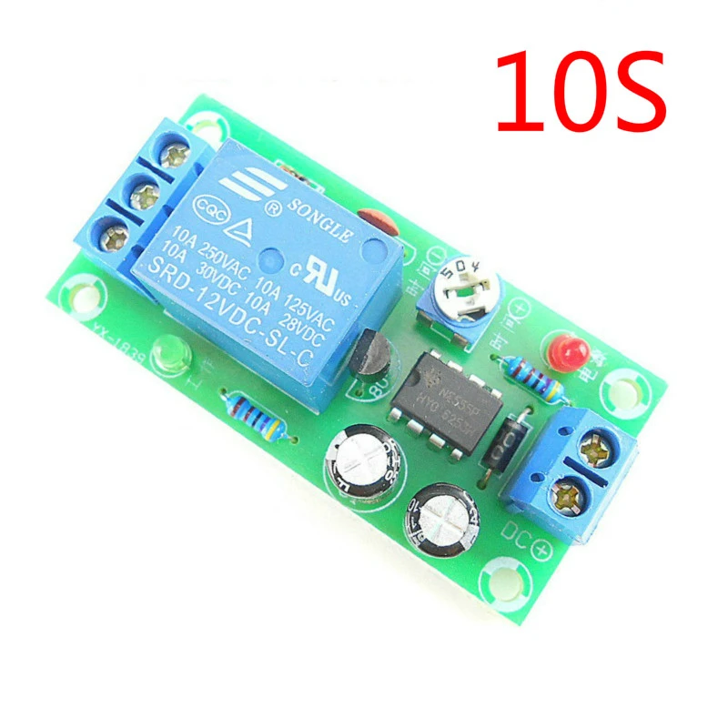 12V 0-10 seconds 12V питание на регулируемой задержке разъединитель релейный модуль 555 моностабильное реле времени YX1839 - Габаритные размеры: 12V 0-10 seconds