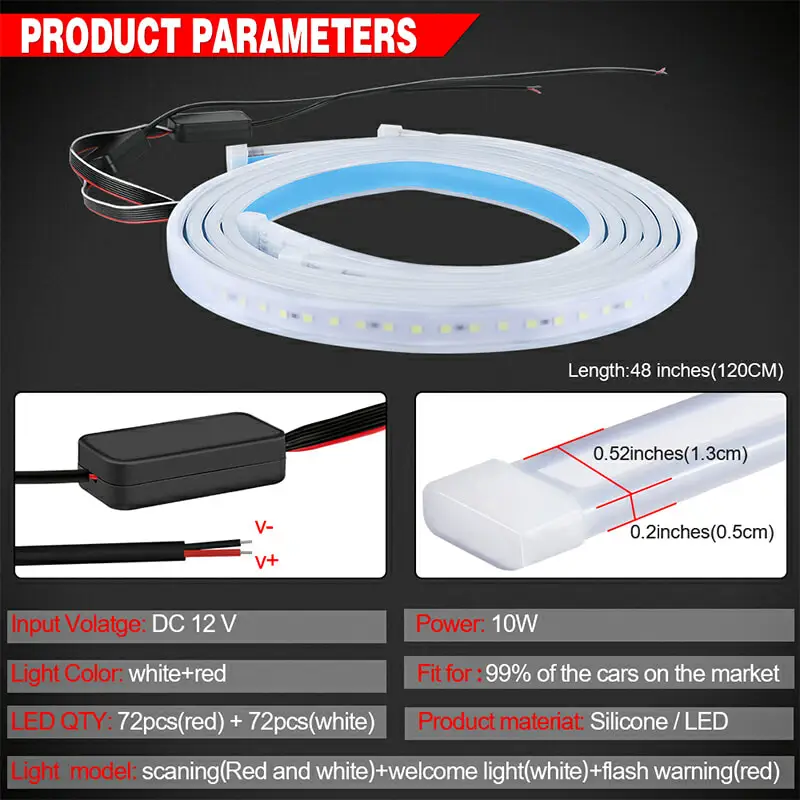 2 шт. новые сигнальные лампы для открывания двери автомобиля 144 светодиода