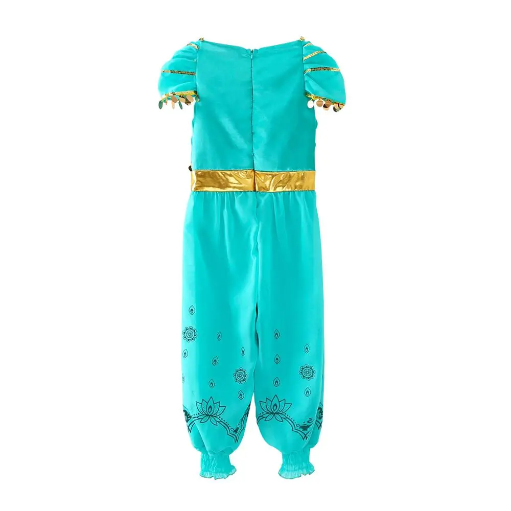 Aladdin Жасмин Принцесса косплей костюм для девочек Дети маскарадное платье Детское