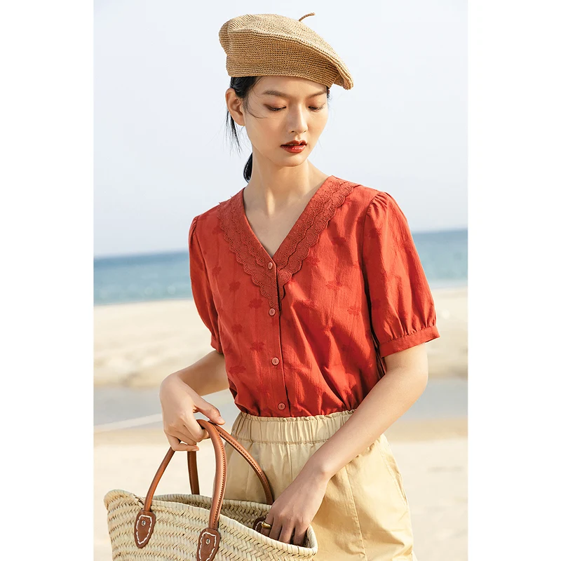 Женская кружевная блузка INMAN элегантная французская жаккардовая Блузка с