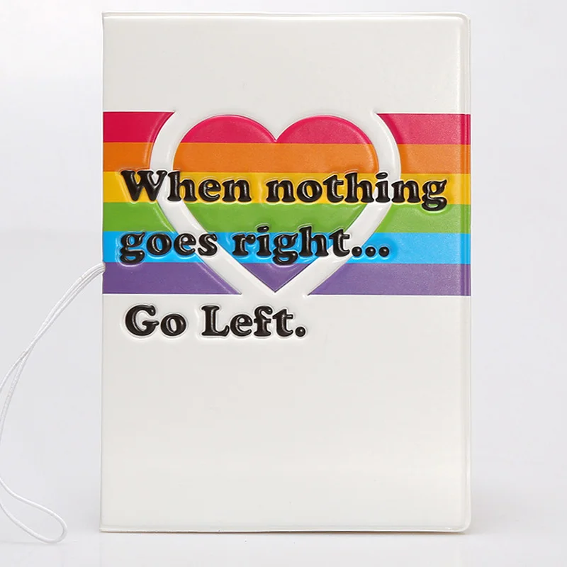 Мужская и женская радужная полоса девиз жизни Обложка для паспорта