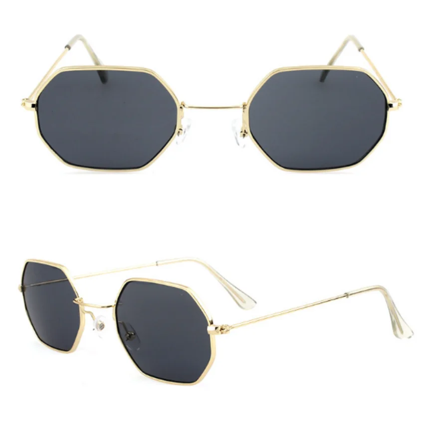 Charm Fashion Sunglasses Women Polygon Clear Lens Men Vintage Sun Glasses Hexagon Metal Frame | Автомобили и мотоциклы