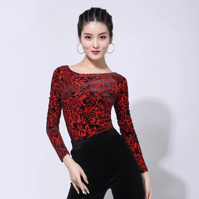 Топ для латиноамериканских танцев женская модная зимняя рубашка с длинным