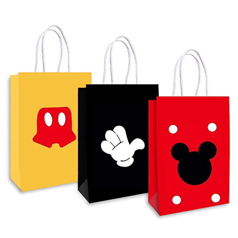 6 шт. вечерние подарочные сумки с Микки Маусом Подарочная сумка для дня рождения