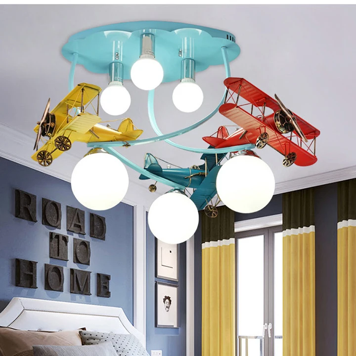 

Modern Airplane Ceiling Light Creative LED Cartoon Lamps For Boy Children Bedroom Kid room Art Deco Light Nursery Eye Protection