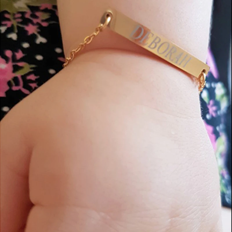 

DIY Stainless Steel Bracelet for Mother Child Personalized Custom Woman Girl Boy Wrist Adjustable Chain Link Jewelry