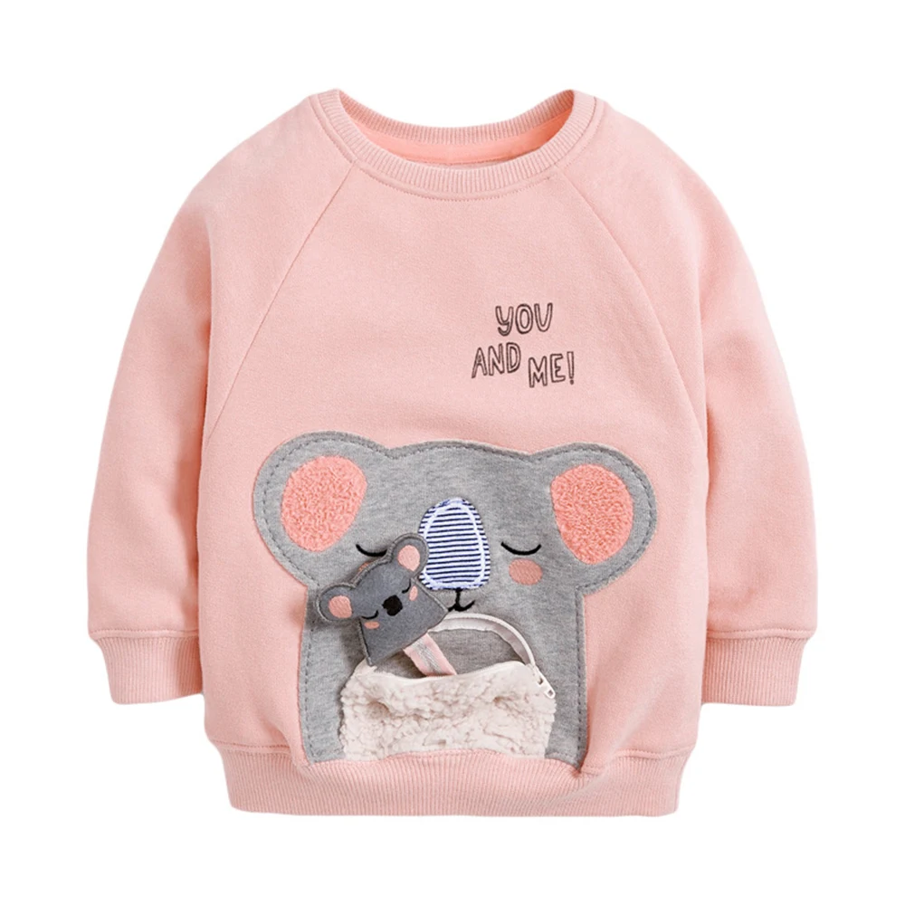 

COINCAT Girls Sweater Long sleeve thick Sweater cotton 100% outwear Children Clothes Bear Pattern