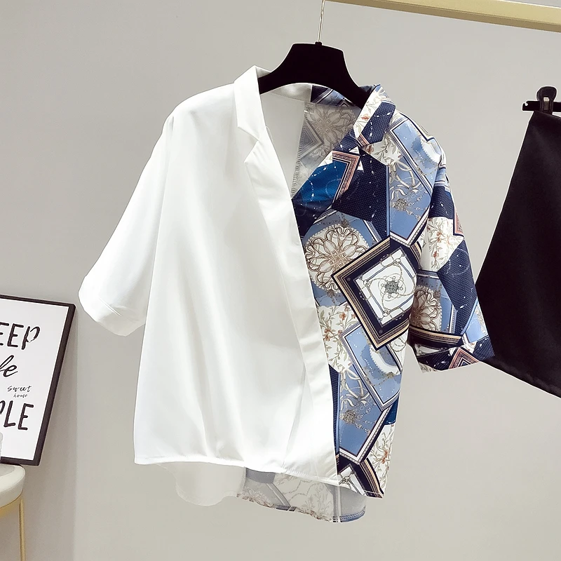 

Блузка женская шифоновая с V-образным вырезом и короткими рукавами