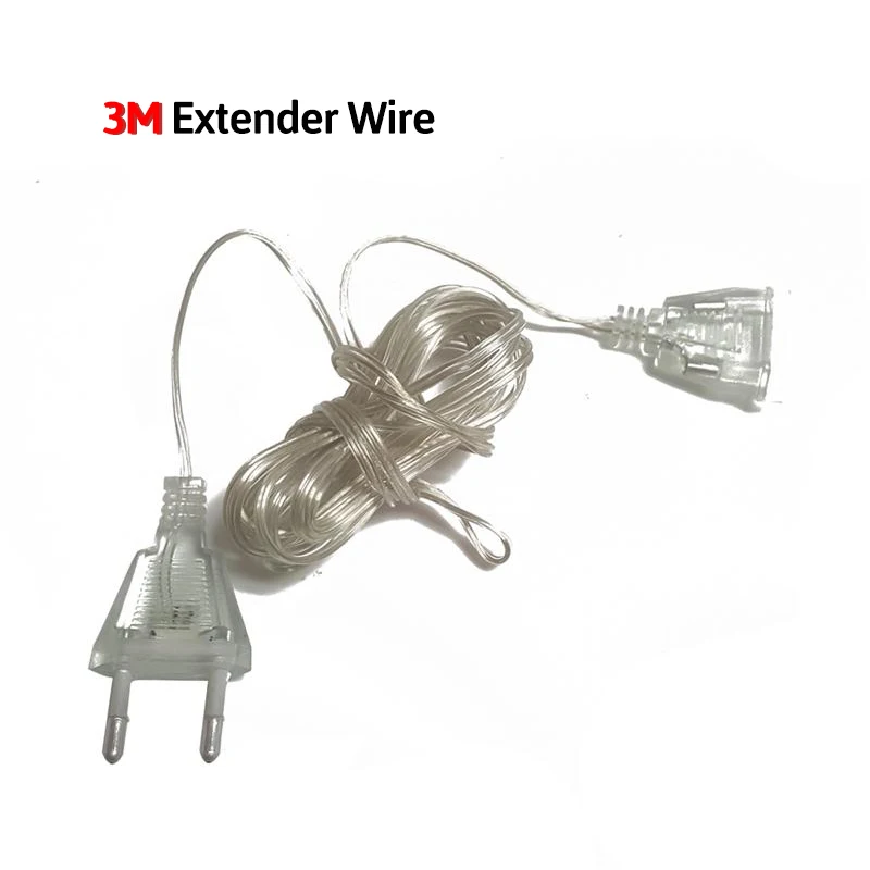 3M Extender Wire 2/3/6 м светодиодный гирлянда сосульки световая завеса легкие гирлянды Фея рождественское освещение на открытом воздухе для Свадебная вечеринка украшения дома - Испускаемый цвет: 3M Extender Wire
