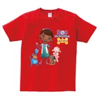 Летняя Детская Милая футболка для девочек, топы с мультяшным принтом доктора макшинна для девочек, детская футболка, новая модная повседневная детская одежда для малышей
