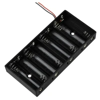 masterfire 20pcslot black plastic 8 x 1 5v aa 2a cell battery holder storage box standard 12v batteries case with wire leads