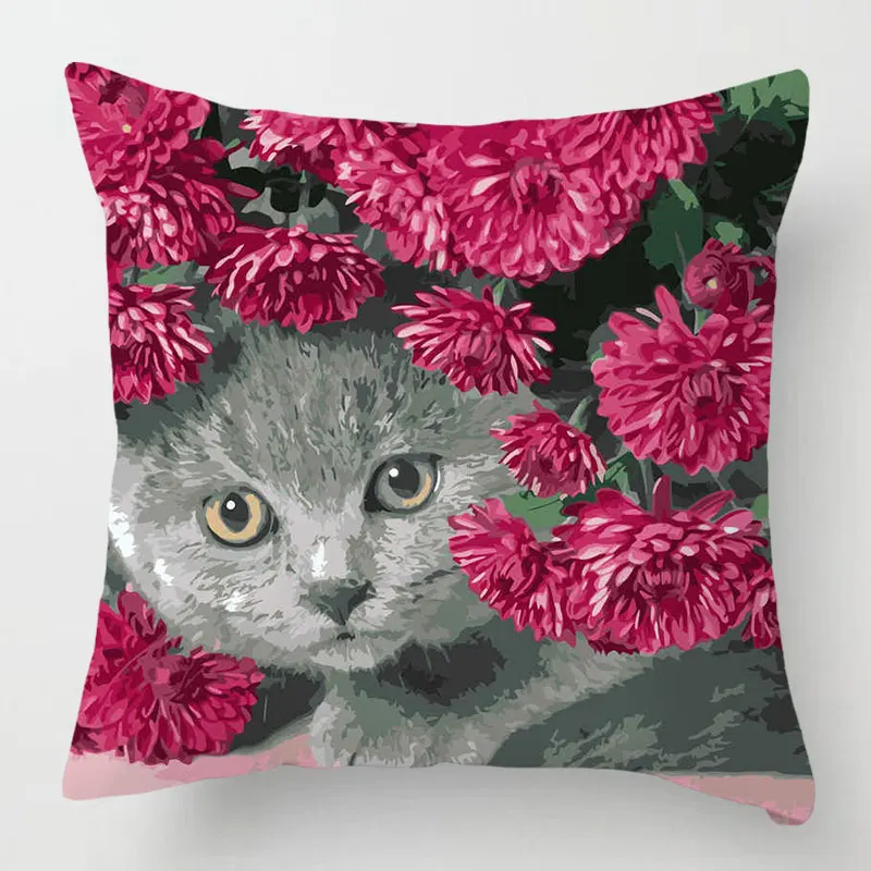 

Cat animal pillow Cushion Cover Pillow Case for Home Sofa Car Soft Plush Decor Cute Printed Pillowcase cover 45x45cm