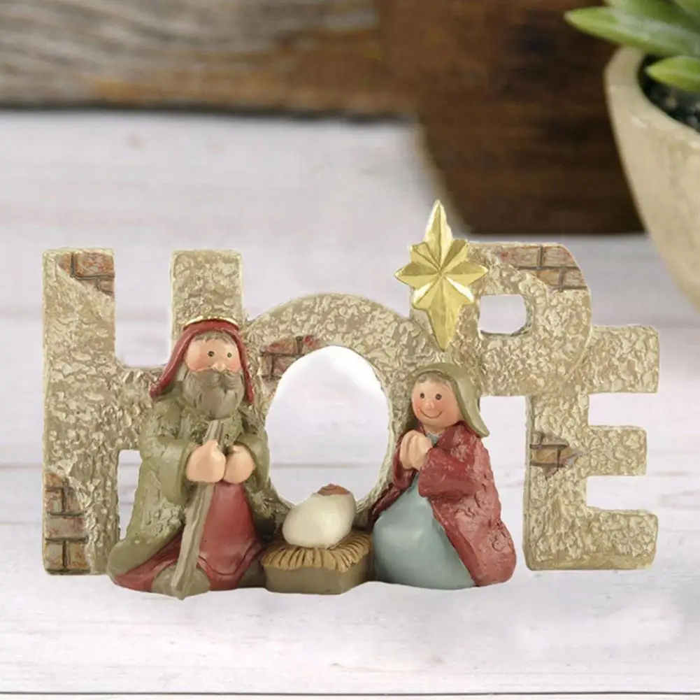 

Украшение для сцены Христова Рождества Христова Иисуса подарки из смолы рождественские миниатюрные статуэтки для комнаты настольное укра...