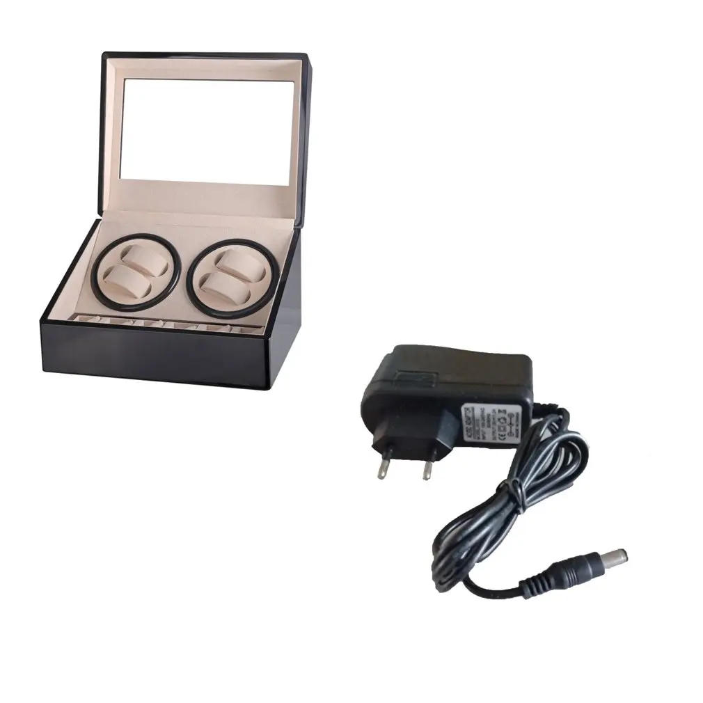 

US/EU/AU/UK Plug Automatic Mechanical Watch Winders Storage Box Case Holder 4+6 Collection Watch Display Jewelry Black