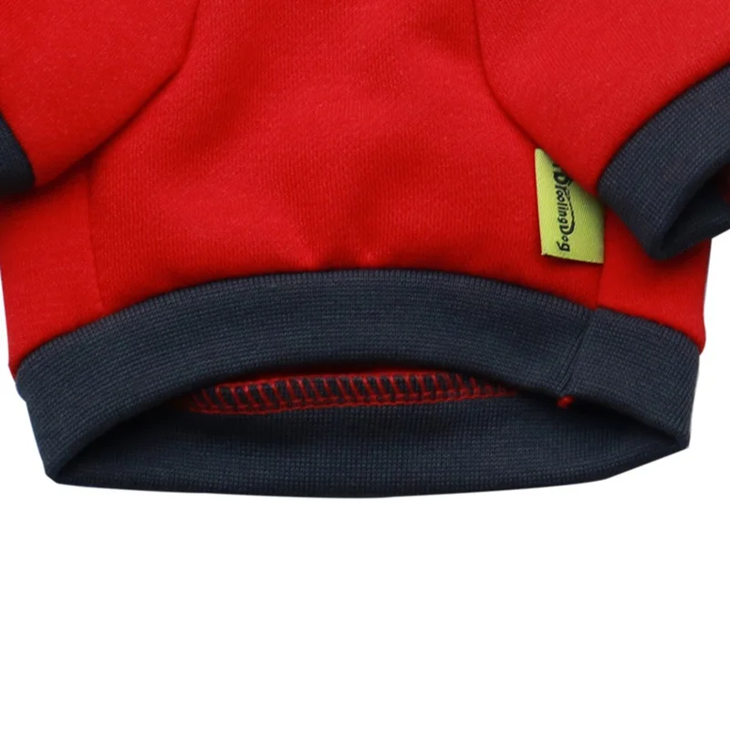 Одежда для маленьких собак красная ФЛИСОВАЯ ФУТБОЛКА с буквами на осень и зиму