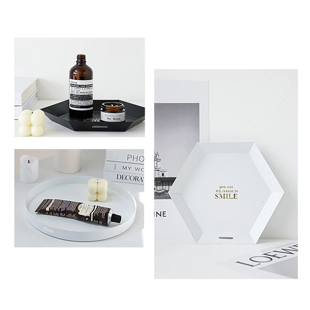 Металлический декоративный поднос для ювелирных изделий духи косметика тарелка