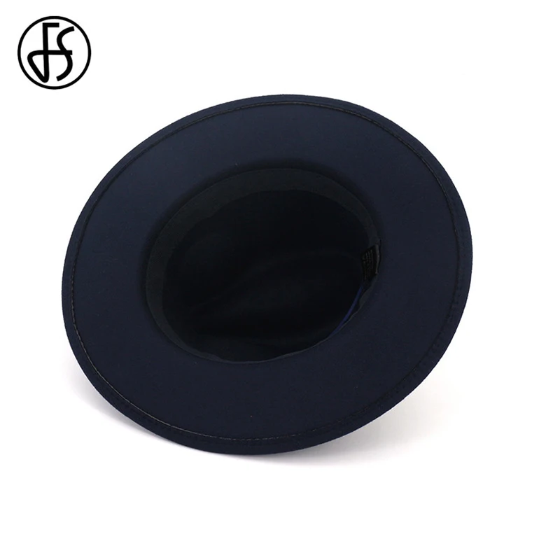 Женская шляпа с широкими полями FS лентой модный топ джазовая Кепка унисекс