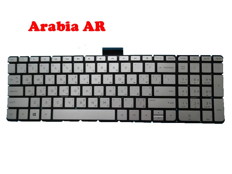 

Клавиатура для ноутбука HP ENVY M6-W000 15-W000 Серебристая с подсветкой, аравийская AR 798954-171 807526-171 9z.nc8bw. 00A NSK-CW0BW 0A