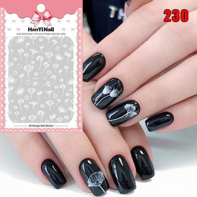 1 лист стикер для дизайна ногтей 3D цветок водная наклейка слайдер обертывания