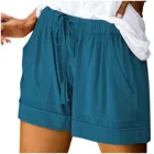 Шорты Женские с эластичным поясом, удобные повседневные свободные короткие штаны с завязками, с карманами