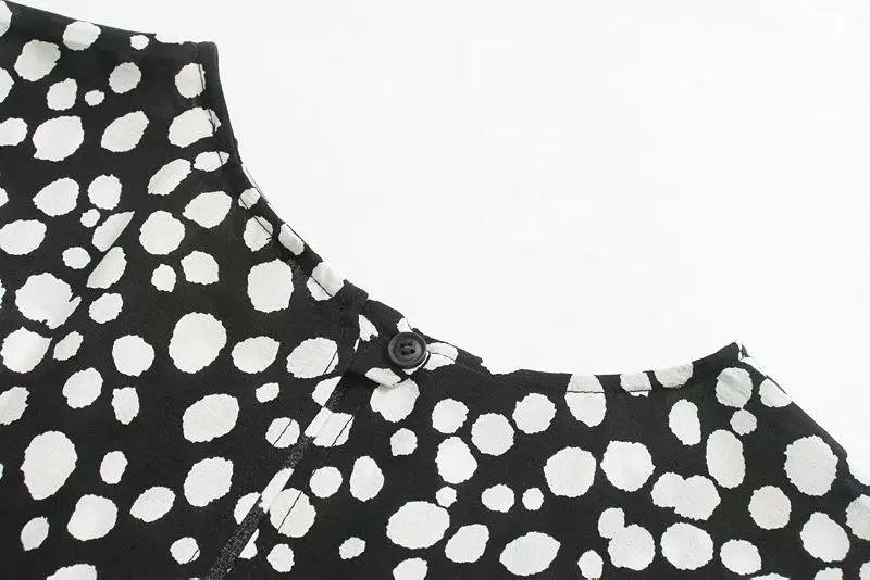 Woah Fashion Ozz9353-58 European and American 19 women's new Polka Dot elastic waist long sleeve dress | Женская одежда