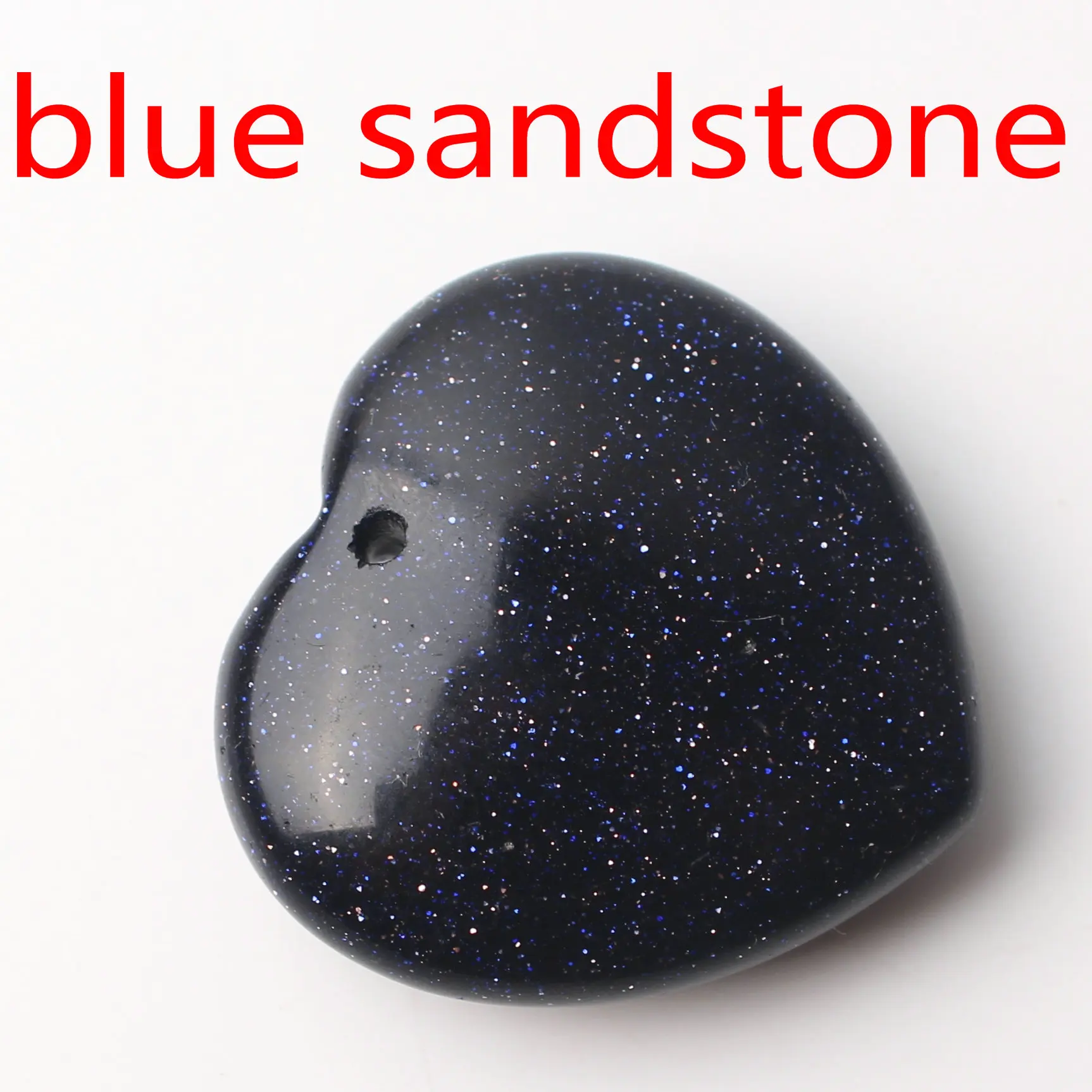 Blue sandstone Натуральный кристалл Аметист Роза Кварц сердце форма кулон с отверстием ожерелье аксессуары ювелирных изделий камень, реики целебный подарок - Цвет: Blue sandstone