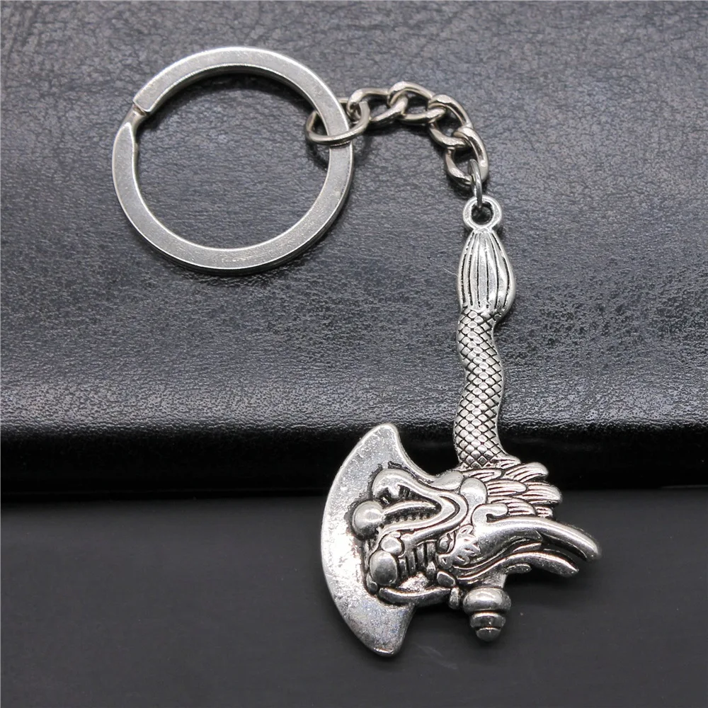 

European and American Fashion Jewelry Retro Viking Dragon Head Axe Pendant Keychain Pendant Gifts Gifts Travel Souvenirs