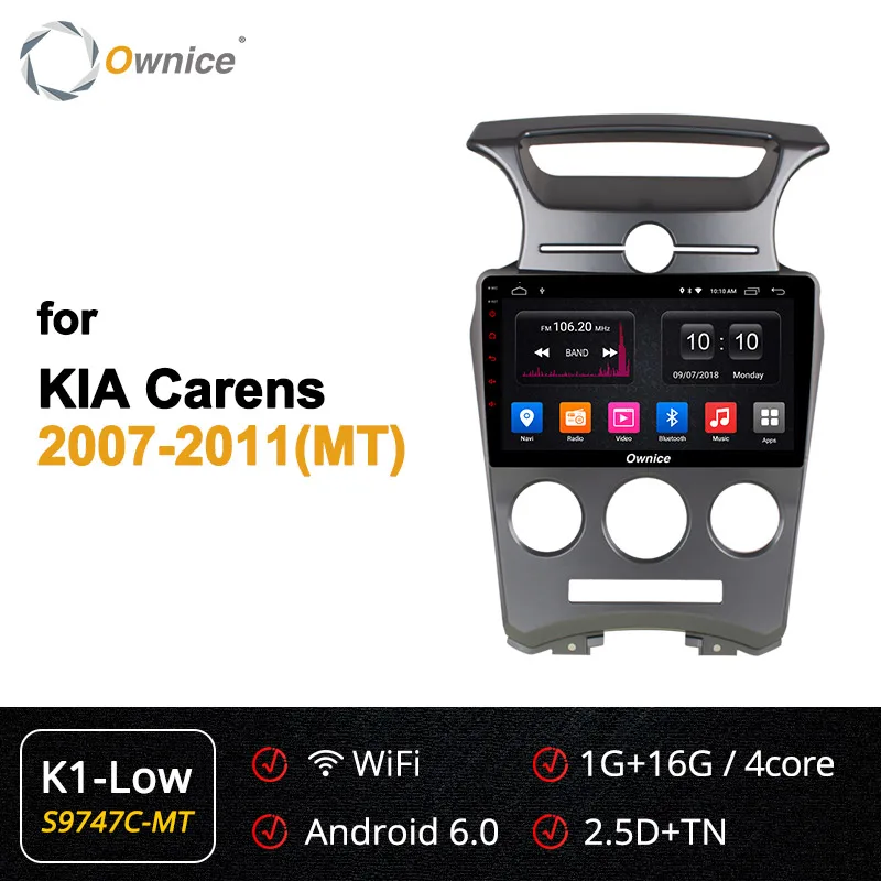 Ownice K3 K5 K6 Octa Core Android9.0 автомобильный DVD стерео радио gps плеер для Kia Carens 2007 2008 2009 2010 2011 4G DSP 360 панорама - Цвет: S9747-1 K1-Low