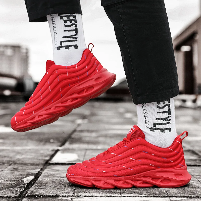 

DEEZLA Air Cushion Sneakers Men Breathable mesh Non slip running shoes Fashion Lace up Casual Men's Sports Shoes Autumn 2020 New
