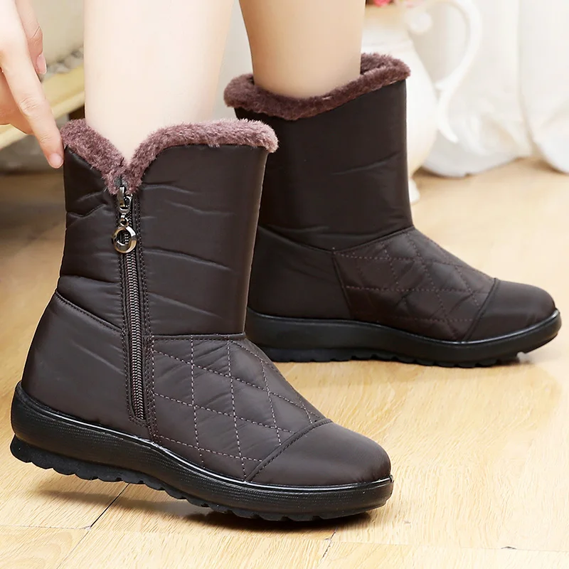 

Waterproof Snow Boots 2022 New Winter Boots Women Shoes Botas De Mujer Warm Plush Zipper Wedge Platform Ankle Boots For Women