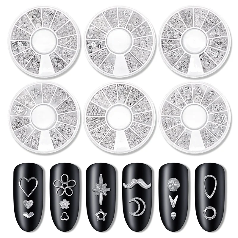 3D металлический цветок Звезда Луна Смешанные Серебряные инструменты для дизайна