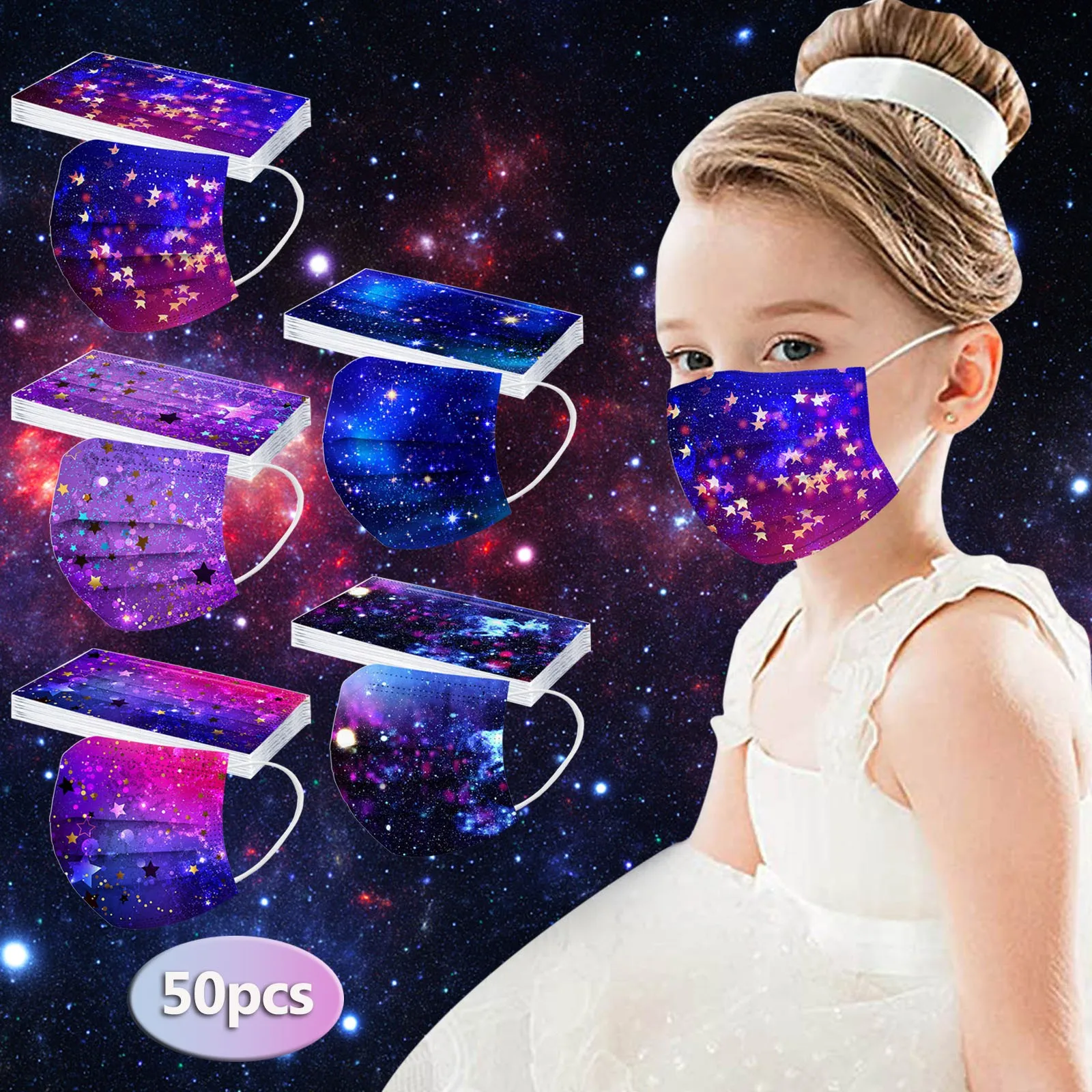 

50pcs Five-pointed Star Mask Kid Dustproof Mascarillas Children Protective Soft Star Bandana Halloween Cosplay Mouth-muffle