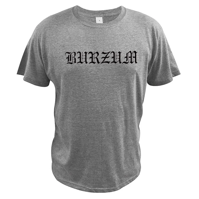 Футболка Burzum с круглым вырезом 100% хлопок простая дышащая рубашка принтом букв