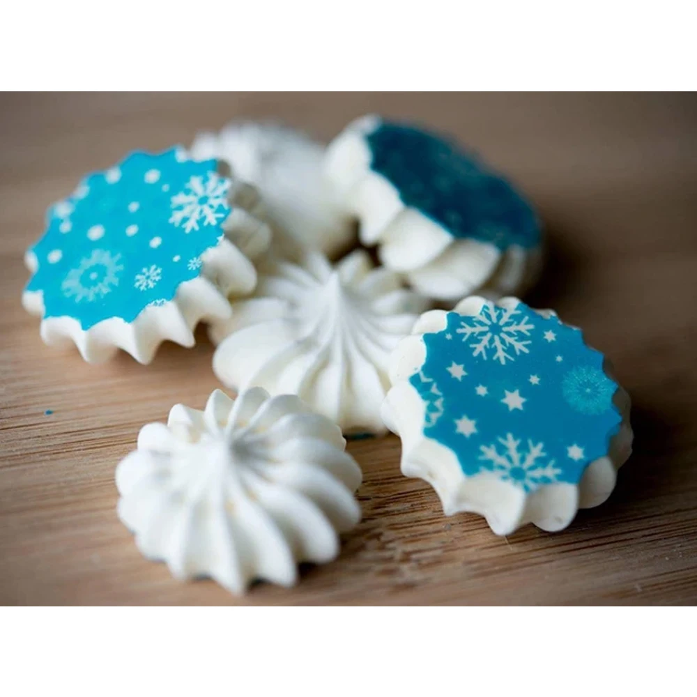 Смешанные снежинки форма шаблон сахар штамп переводная бумага Счастливого