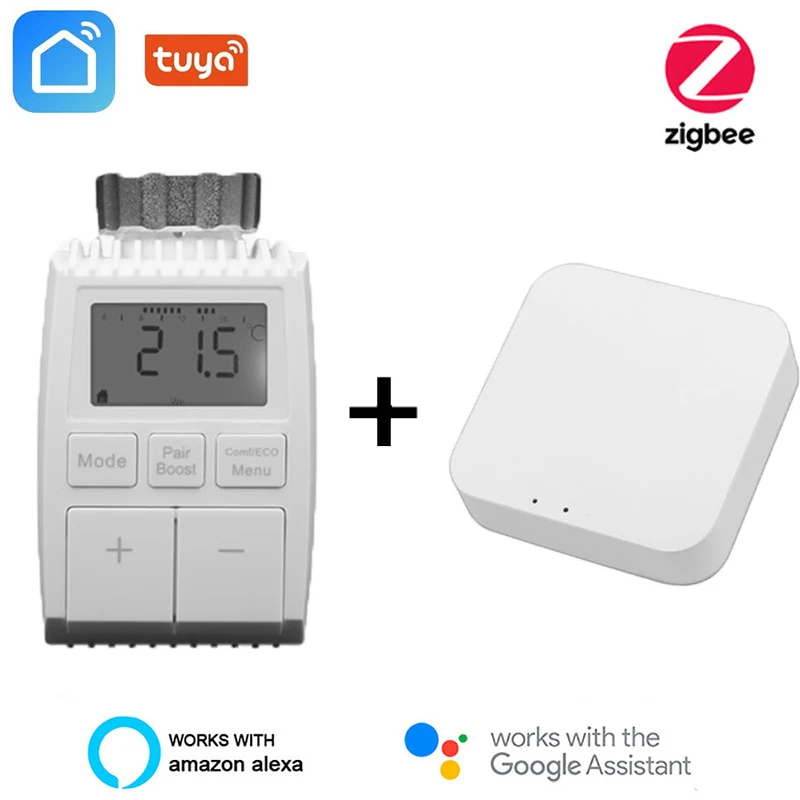 

Tuya Zigbee Smart Radiator Thermostat Valve,Tuya Thermostatic Radiator Valve Actuator Controller Work With Alexa Google Home