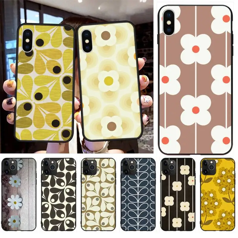 Черный чехол для телефона из ТПУ Multi Stem Orla Kiely корпус корпуса iPhone 11 pro XS MAX 8 7 6 6S Plus X 5S