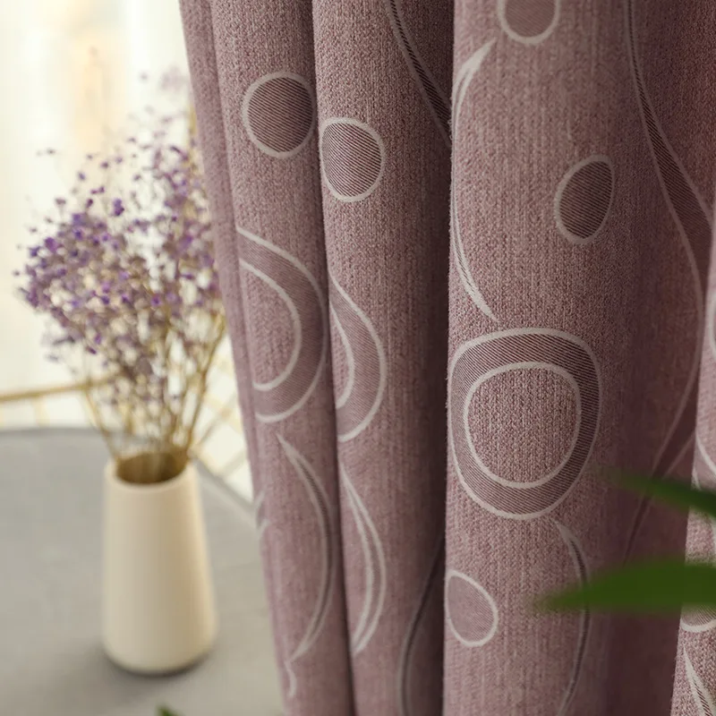 

Modern Wave Dot Circle Printing Jacquard Simple Geometric Pattern Shading Curtains for Living Room Bedroom Chinese Style Curtain